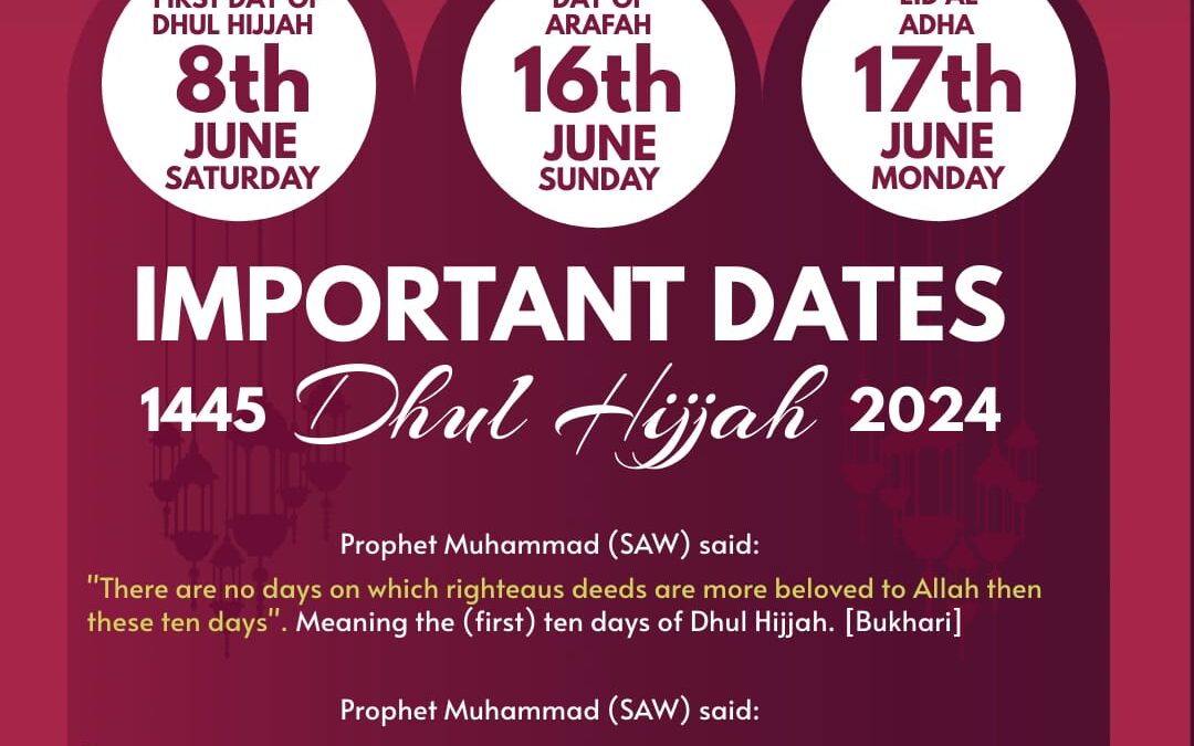 Important Dates – Dhul Hijjah