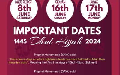 Important Dates – Dhul Hijjah